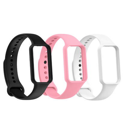 Valente Soft silicone watch bands Compatible with Amazfit Band 7 (Pack Of 3)