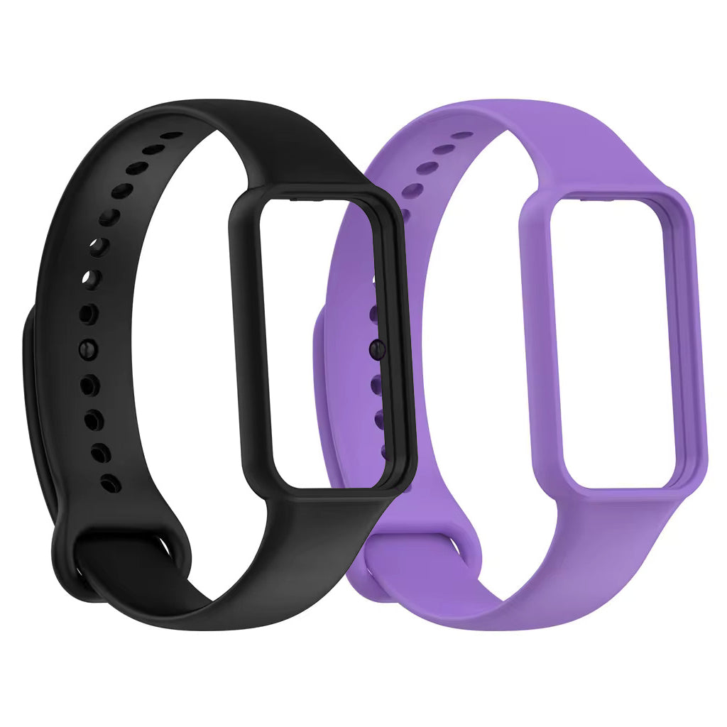 Valente Soft silicone watch bands Compatible with Amazfit Band 7 (Pack of 2)