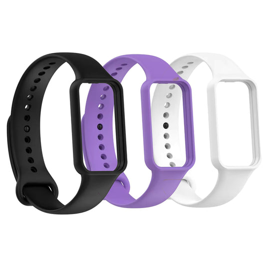 Valente Soft silicone watch bands Compatible with Amazfit Band 7 (Pack Of 3)