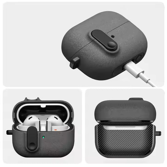 Valente Galaxy Buds 3 Pro hard PC case black keychain loop shockproof