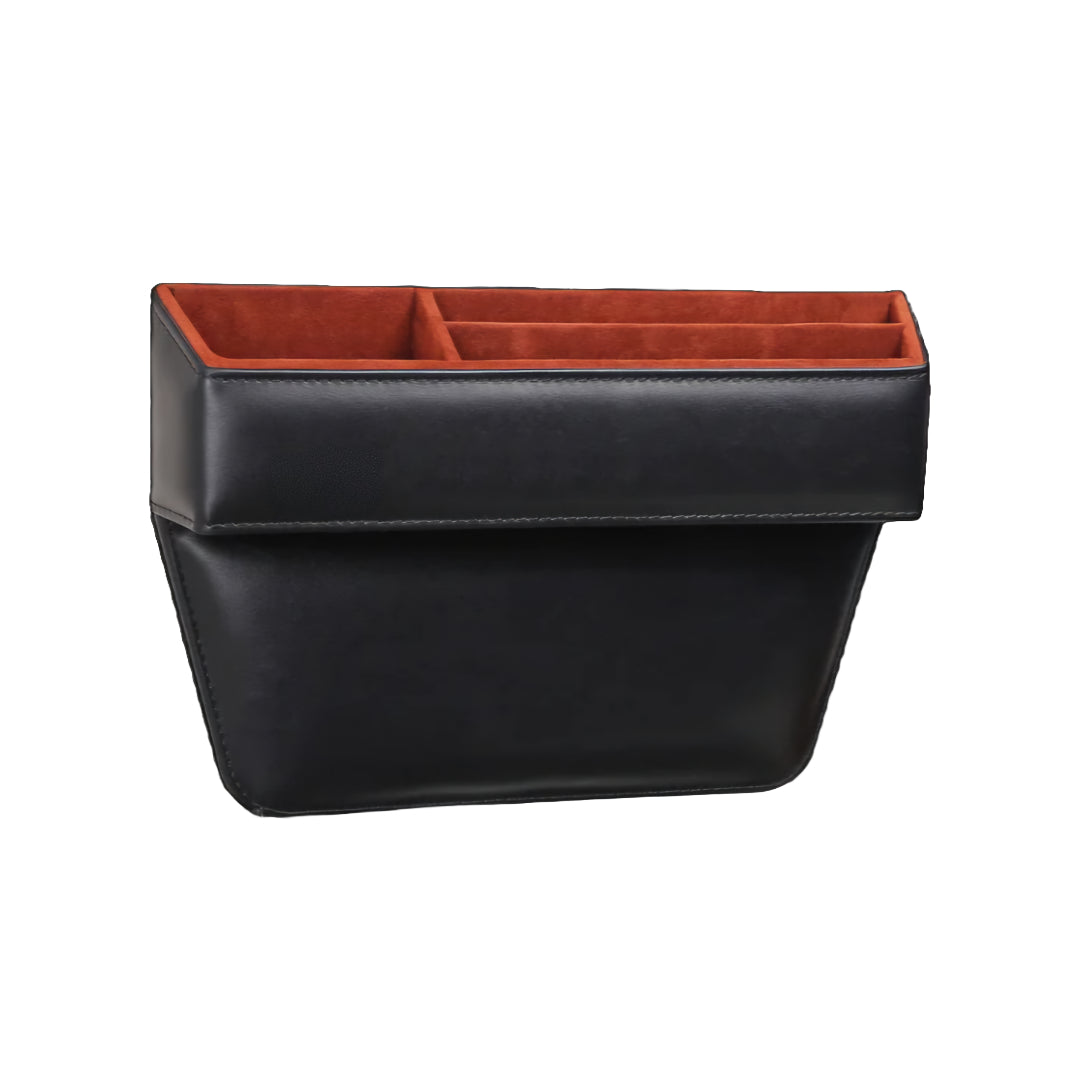 Valente Luxury Car Seat Gap Organizer - Leather Storage Box for Convenience and Style