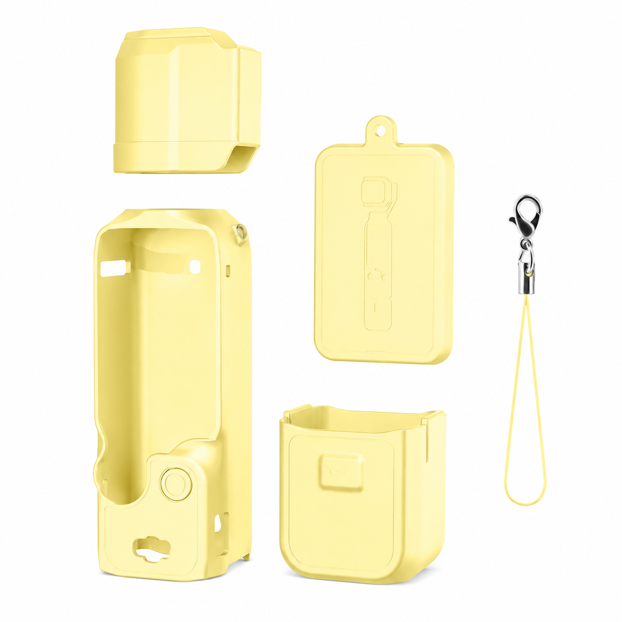 Valente Silicone Protective Cover Compatible with DJI Osmo Pocket 3 | Full Body Soft Case with Lens Cap & Lanyard Protection Kit
