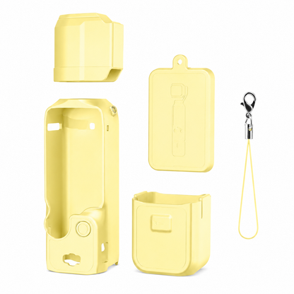Valente Silicone Protective Cover Compatible with DJI Osmo Pocket 3 | Full Body Soft Case with Lens Cap & Lanyard Protection Kit