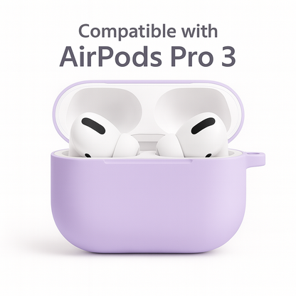 Valente Protective Silicone Case Compatible with AirPods Pro 3 – Shockproof Cover with Carabiner Clip & Full Protection