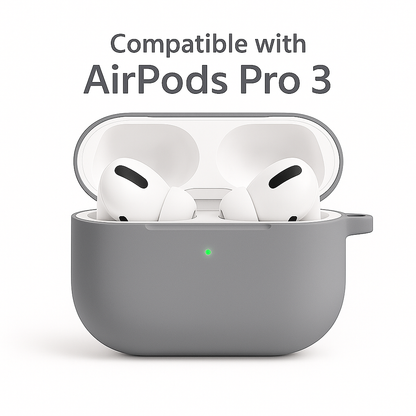Valente Protective Silicone Case Compatible with AirPods Pro 3 – Shockproof Cover with Carabiner Clip & Full Protection