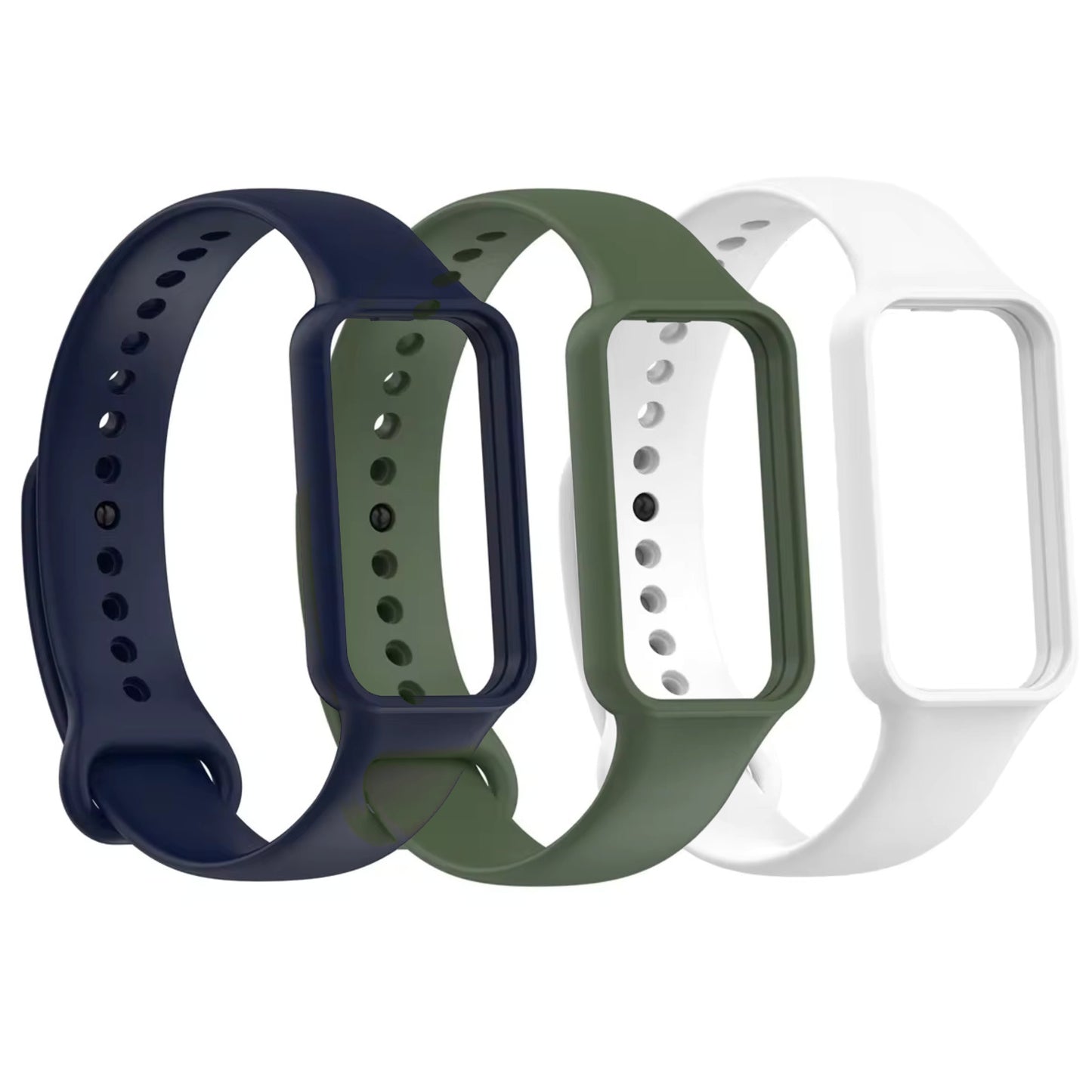 Valente Soft silicone watch bands Compatible with Amazfit Band 7 (Pack Of 3)