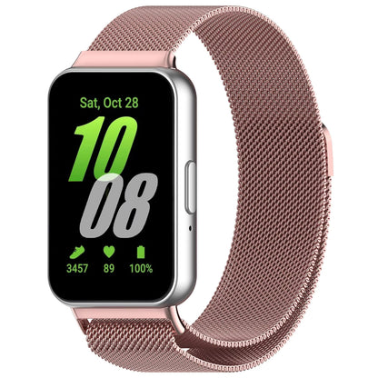 Valente Elegant Stainless Steel Mesh Watch Straps for Samsung Galaxy Fit 3 - Adjustable Magnetic Clasp