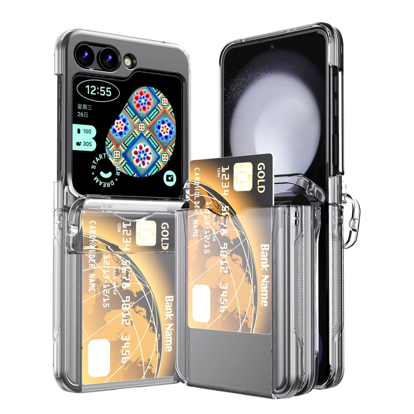 Valente Multifunctional Case for Galaxy Flip 5 - Protective Cover with Card Holder