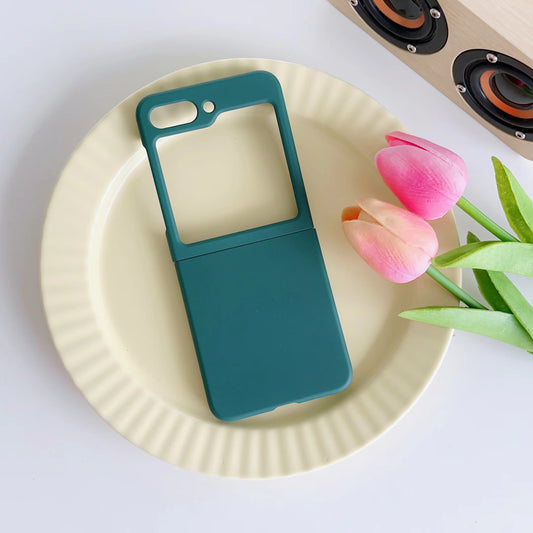 Valente Galaxy Z Flip 6 liquid silicone case navy blue hinge compatible