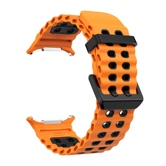 Valente Samsung Galaxy Watch 8 Classic sport band orange and black perforated design