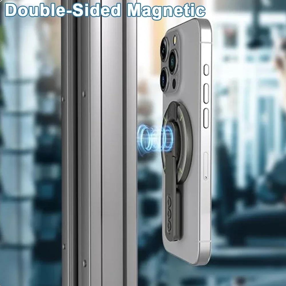 Valente Magnetic Phone Stand Compatible with MagSafe Devices | Foldable Magnetic Ring Holder | Adjustable Desktop & Handheld Mobile Stand