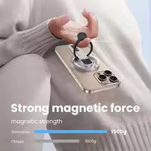 Valente Magnetic Phone Stand Compatible with MagSafe Devices | Foldable Magnetic Ring Holder | Adjustable Desktop & Handheld Mobile Stand