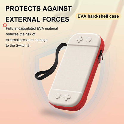 Valente Protective Carrying Case Compatible with Nintendo Switch 2 | Hard Shell Travel Storage Case with Zipper Closure & Wrist Strap