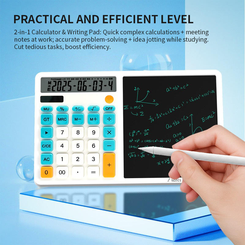 Valente 2-in-1 LCD Writing Tablet with Calculator | Digital Drawing Pad & Electronic Notepad with Stylus | Portable Writing Board for Kids & Office Use