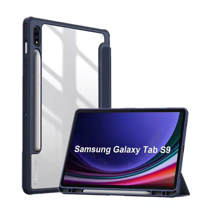 Valente PC Back Case Compatible with Samsung Galaxy Tab S9 FE | Slim Hard Cover with Pencil Holder | Shock Resistant Protective Tablet Case