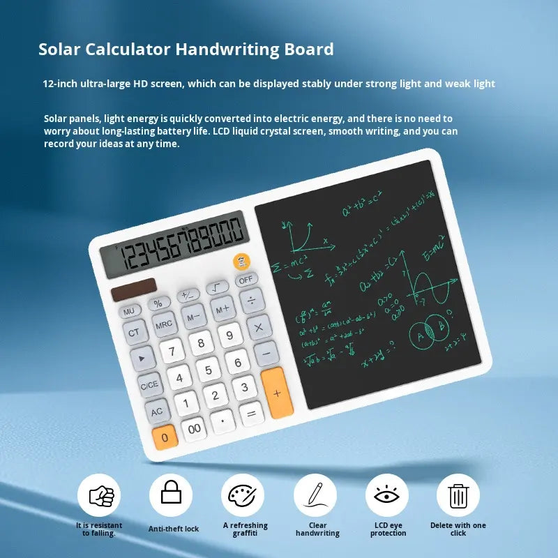 Valente 2-in-1 LCD Writing Tablet with Calculator | Digital Drawing Pad & Electronic Notepad with Stylus | Portable Writing Board for Kids & Office Use
