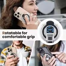 Valente Magnetic Phone Stand Compatible with MagSafe Devices | Foldable Magnetic Ring Holder | Adjustable Desktop & Handheld Mobile Stand