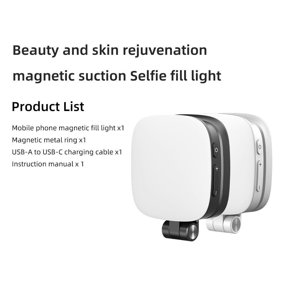 Valente MagSafe Compatible Magnetic Selfie Light | Rechargeable LED Fill Light with Built-in Mirror | Foldable Magnetic Phone Light for Video Calls, Selfies & Live Streaming