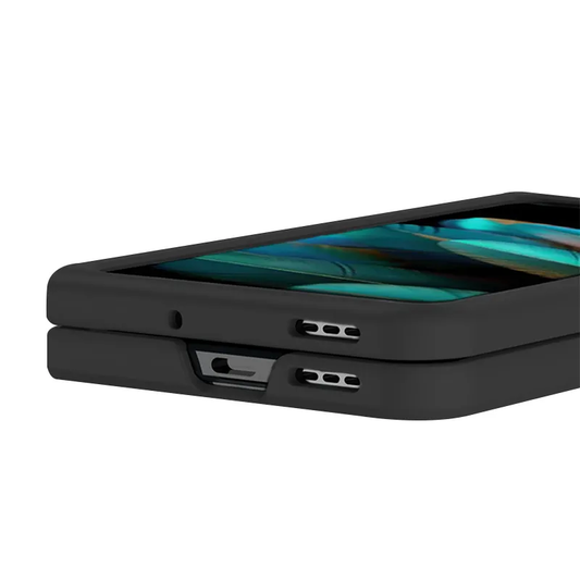 Valente Galaxy Z Fold 5 liquid silicone case navy blue hinge compatible