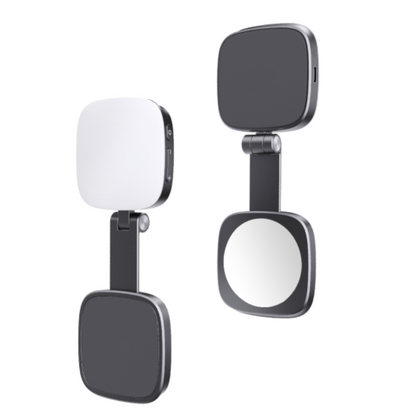 Valente MagSafe Compatible Magnetic Selfie Light | Rechargeable LED Fill Light with Built-in Mirror | Foldable Magnetic Phone Light for Video Calls, Selfies & Live Streaming