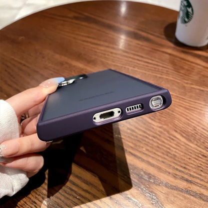 Deep Purple  silicone case cover for Samsung Galaxy S24 Ultra with raised edges for camera protection.