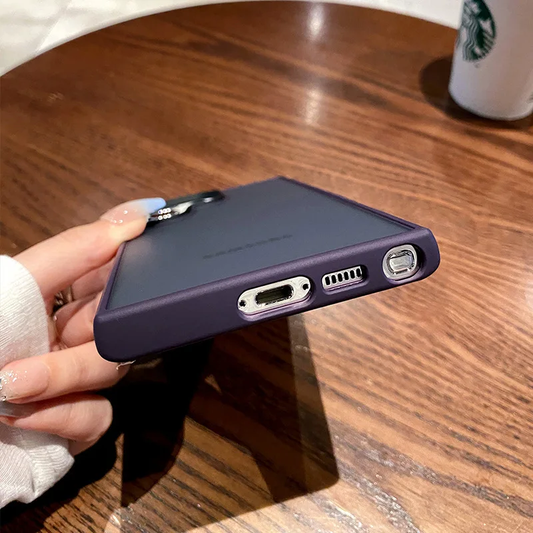 Deep Purple  silicone case cover for Samsung Galaxy S24 Ultra with raised edges for camera protection.