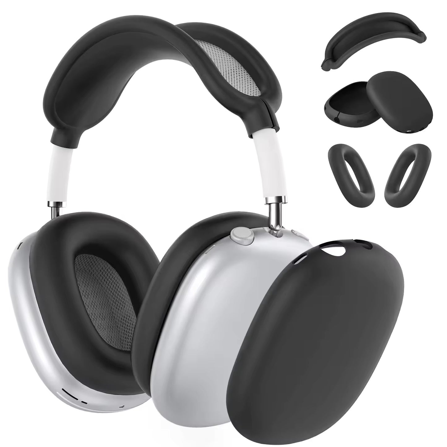 Valente Protective Silicone Cover Compatible with AirPods Max / Max 2 | Full Body Headphone Case Kit with Ear Cushions & Headband Cover | Shockproof Anti-Scratch Protection
