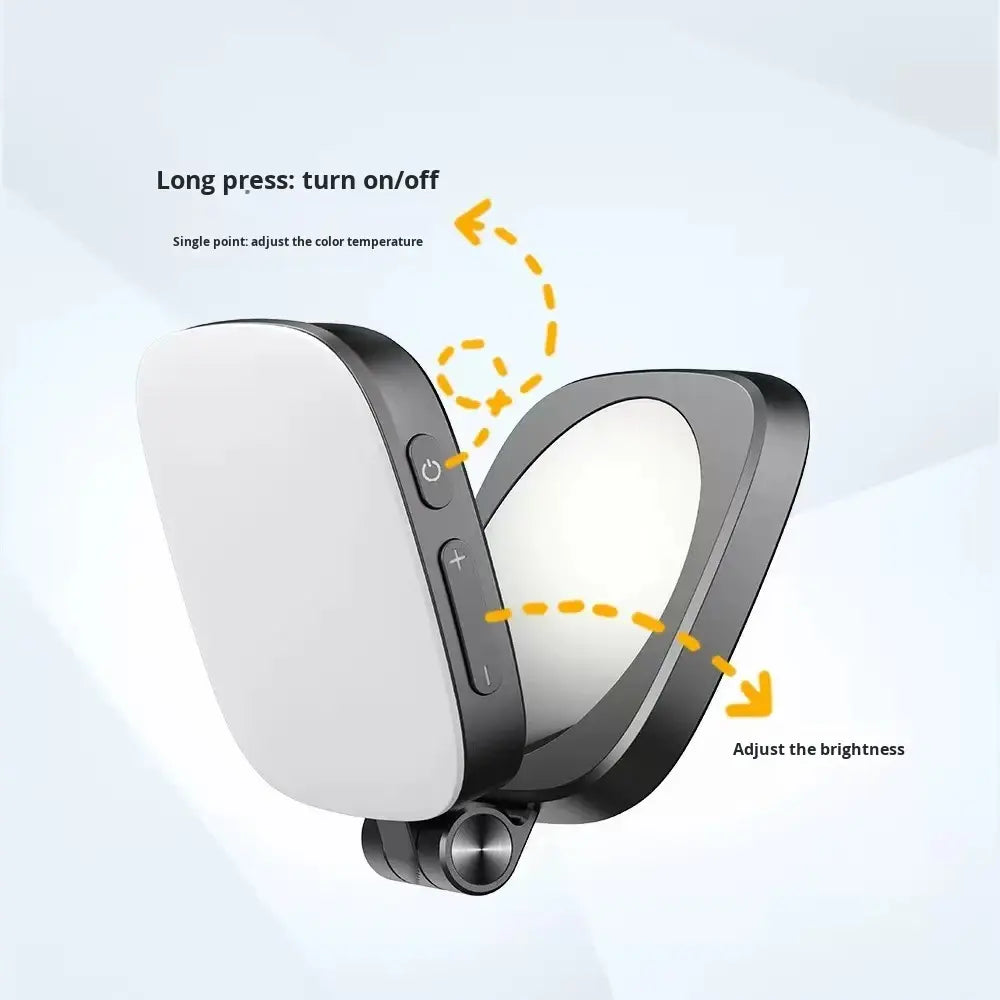 Valente MagSafe Compatible Magnetic Selfie Light | Rechargeable LED Fill Light with Built-in Mirror | Foldable Magnetic Phone Light for Video Calls, Selfies & Live Streaming