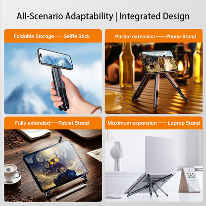 Valente Foldable Multi-Function Stand for Smartphone, Tablet & Laptop | Adjustable Portable Desktop Holder | Compact Travel Stand
