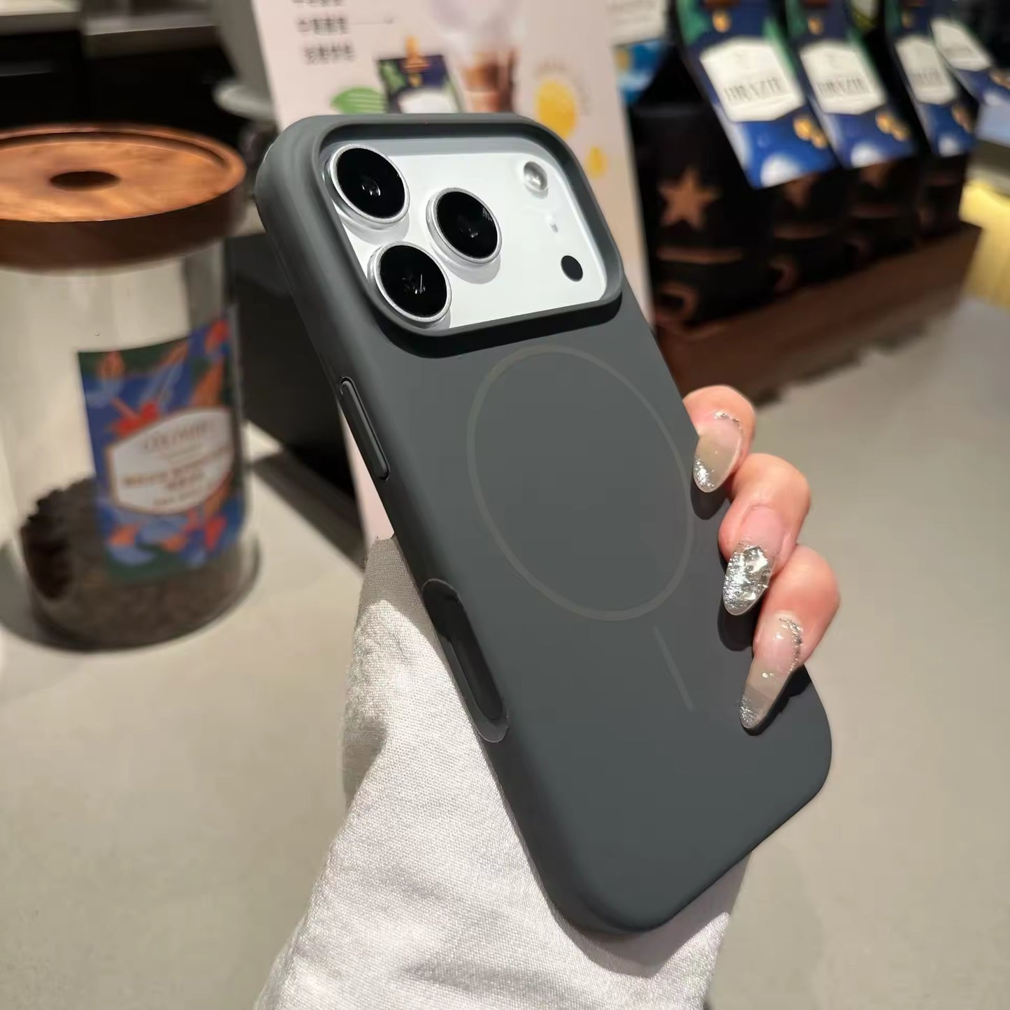 Valente Silicone Magnetic Back Case Compatible with iPhone 17 pro  – Soft Touch Shockproof Protective Cover