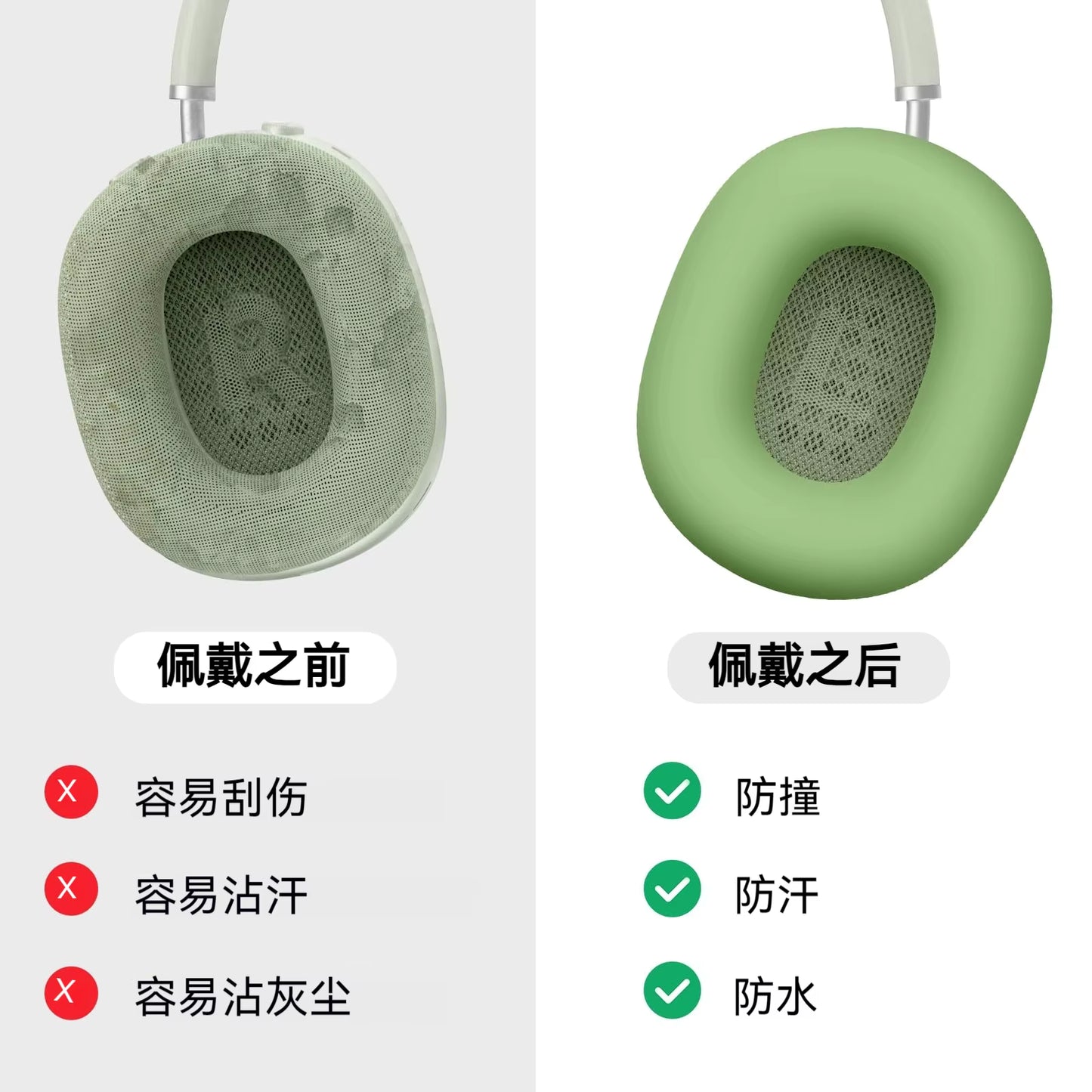 Valente Protective Silicone Cover Compatible with AirPods Max / Max 2 | Full Body Headphone Case Kit with Ear Cushions & Headband Cover | Shockproof Anti-Scratch Protection