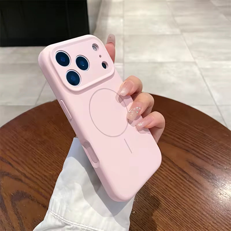 Valente Silicone Magnetic Back Case Compatible with iPhone 17 pro  – Soft Touch Shockproof Protective Cover