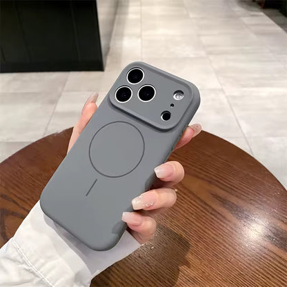 Valente Silicone Magnetic Back Case Compatible with iPhone 17 pro  – Soft Touch Shockproof Protective Cover