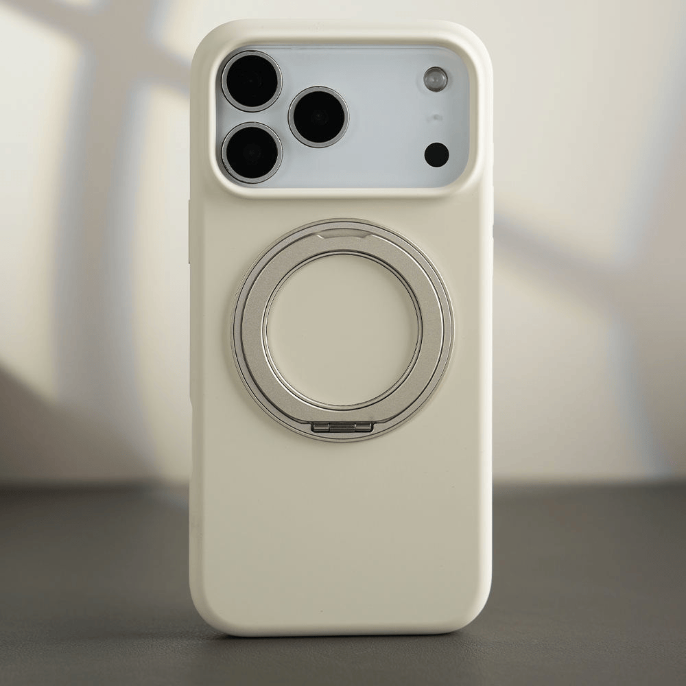 Valente Premium Soft Silicone Case Compatible with iPhone 17 Pro with Magnetic Ring Stand | Shockproof Slim Protective Back Cover