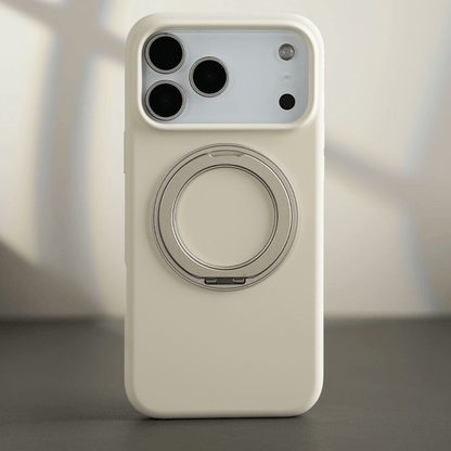 Valente Premium Soft Silicone Case Compatible with iPhone 17 Pro with Magnetic Ring Stand | Shockproof Slim Protective Back Cover