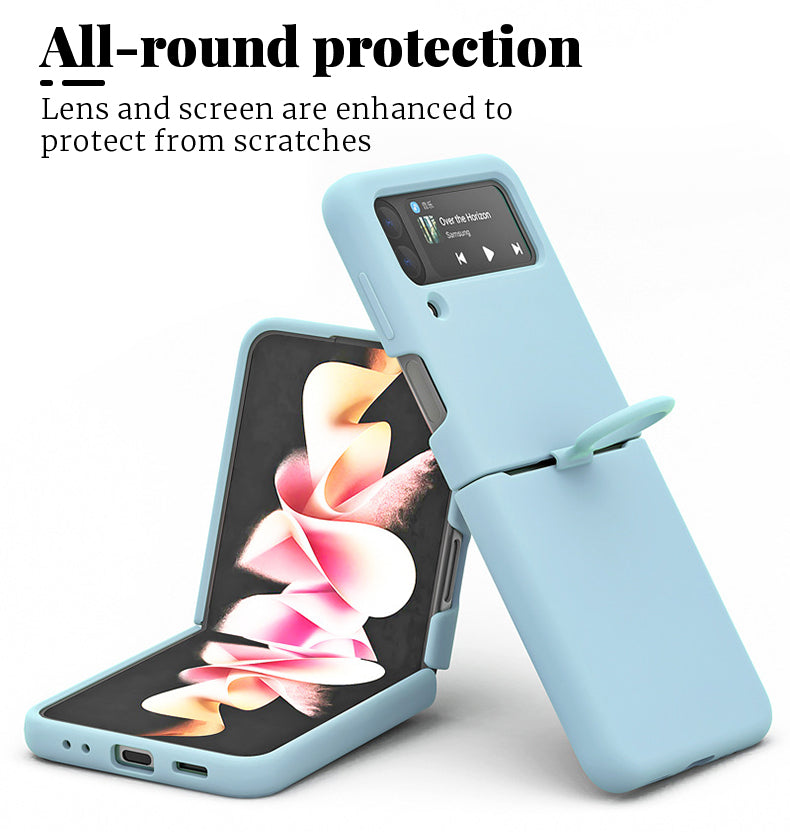 Valente Premium Silicone Case Cover with Ring For Galaxy Z Flip 4