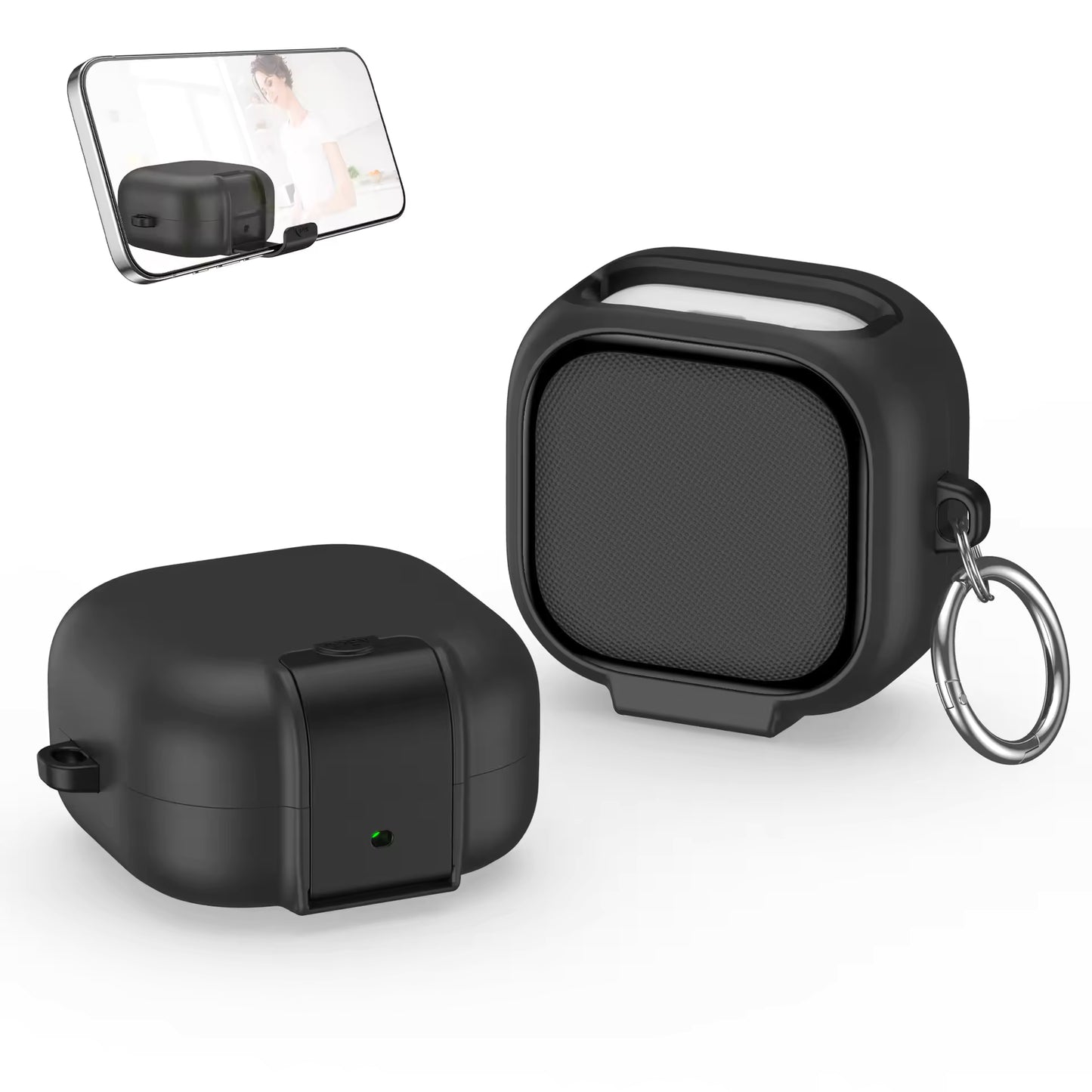 Valente Protective Case Compatible with Galaxy Buds 4 / Buds 4 Pro | Hard Cover with Phone Stand Function & Keychain | Shockproof Earbuds Case