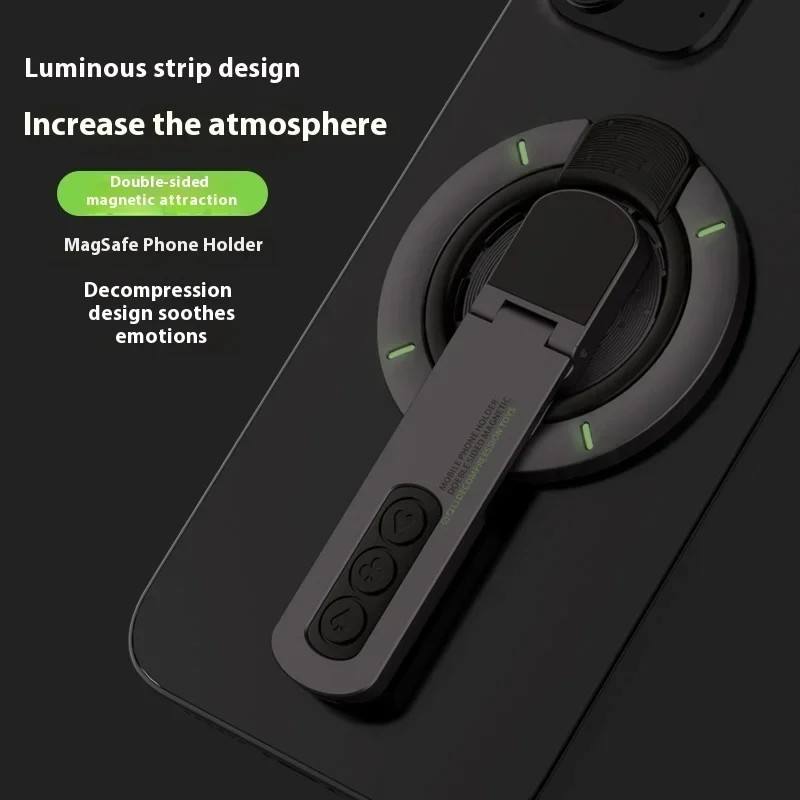 Valente Magnetic Phone Stand Compatible with MagSafe Devices | Foldable Magnetic Ring Holder | Adjustable Desktop & Handheld Mobile Stand