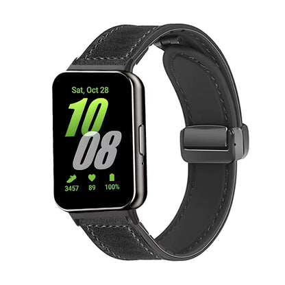 Valente Leather Strap Compatible with Samsung Galaxy Fit 3 | Premium Replacement Watch Band | Adjustable Comfortable Wrist Strap with Secure Buckle