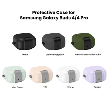 Valente Protective Case Compatible with Galaxy Buds 4 / Buds 4 Pro | Hard Cover with Phone Stand Function & Keychain | Shockproof Earbuds Case