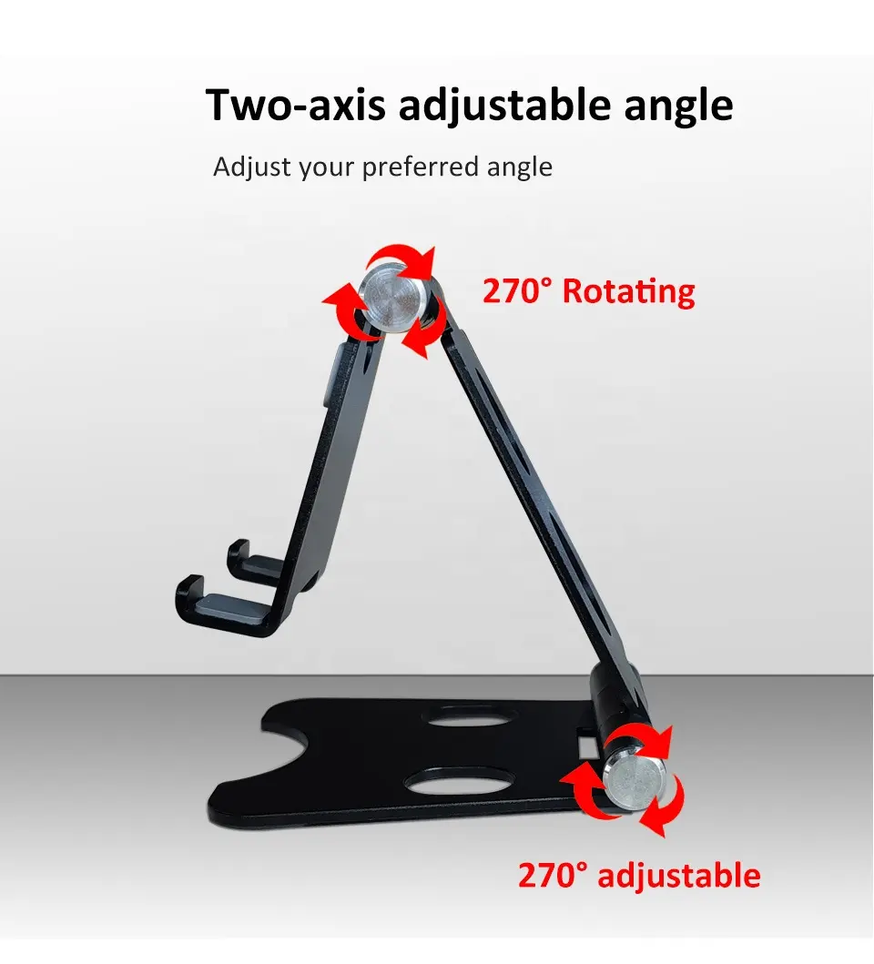 Valente Sleek Aluminum Mobile Stand – Durable and Adjustable for Smartphones