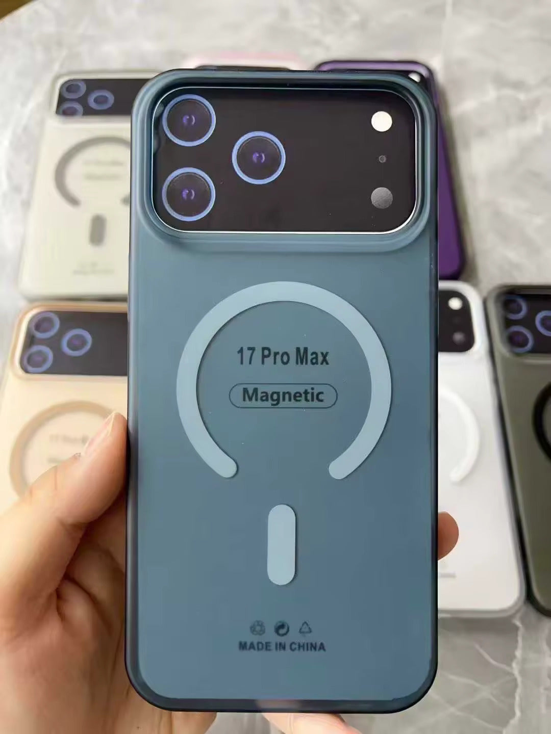 Valente Magnetic Case Compatible with iPhone 17 Pro Max Shockproof Transparent Back Cover | Strong Magnetic Ring Support | Slim Protective Anti-Yellowing Case