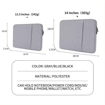 Valente Universal Protective Sleeve for 13.3" to 14" Laptops and iPads - Durable, Slim Design with Soft Lining