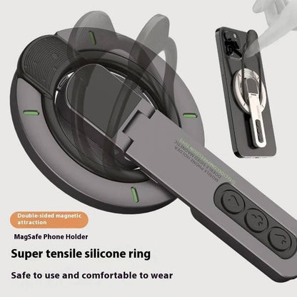 Valente Magnetic Phone Stand Compatible with MagSafe Devices | Foldable Magnetic Ring Holder | Adjustable Desktop & Handheld Mobile Stand