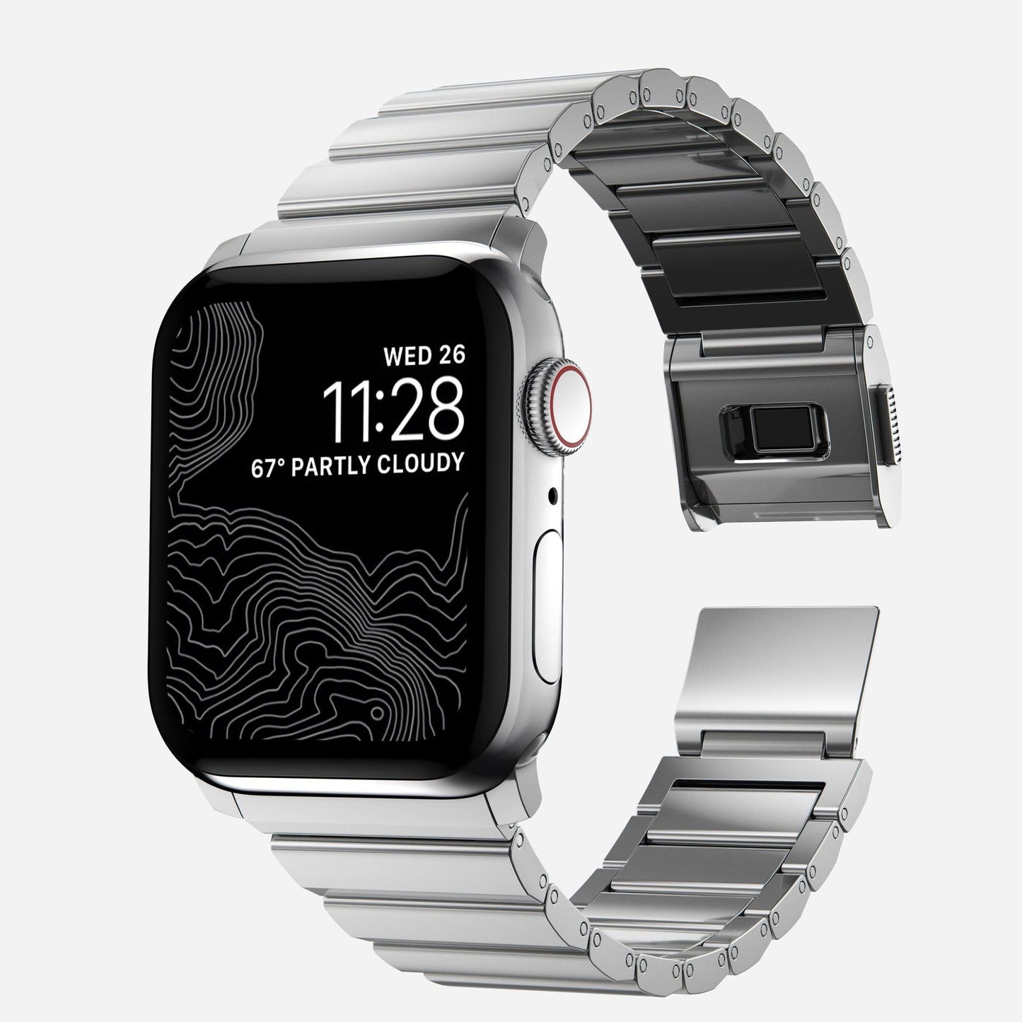 Valente Metal Strap Compatible with Apple Watch Series 8/7/6/5/SE/Ultra/Ultra 2 (42mm/44mm/45mm/49mm) | Premium Stainless Steel Watch Band with Adjustable Links