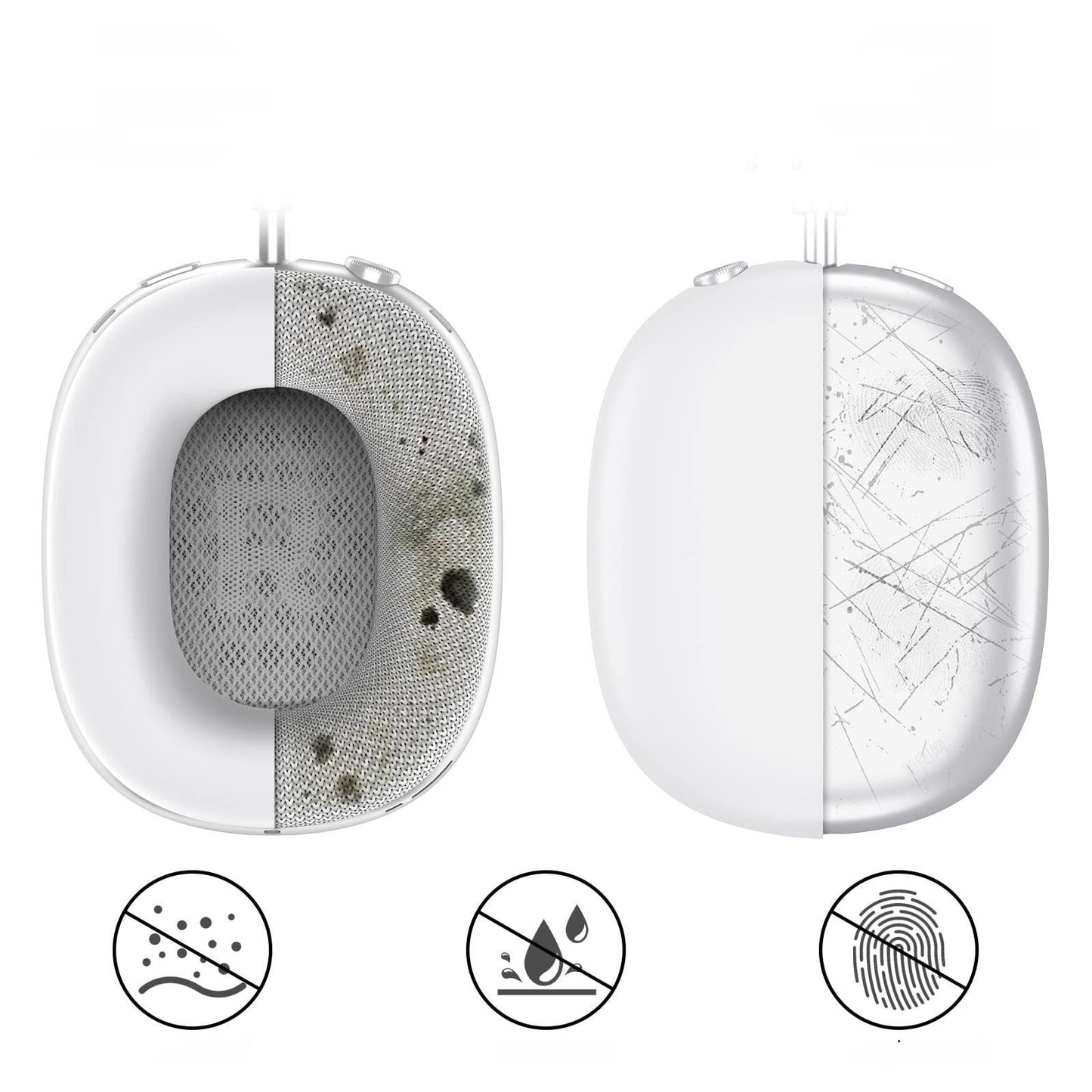 Valente Protective Silicone Cover Compatible with AirPods Max / Max 2 | Full Body Headphone Case Kit with Ear Cushions & Headband Cover | Shockproof Anti-Scratch Protection