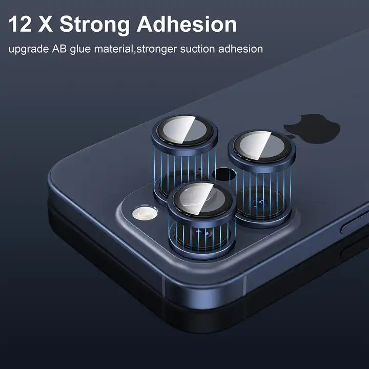 Protective camera lens rings for iPhone 15 Pro/Pro Max, designed to safeguard against scratches and impacts, priced at ₹99.