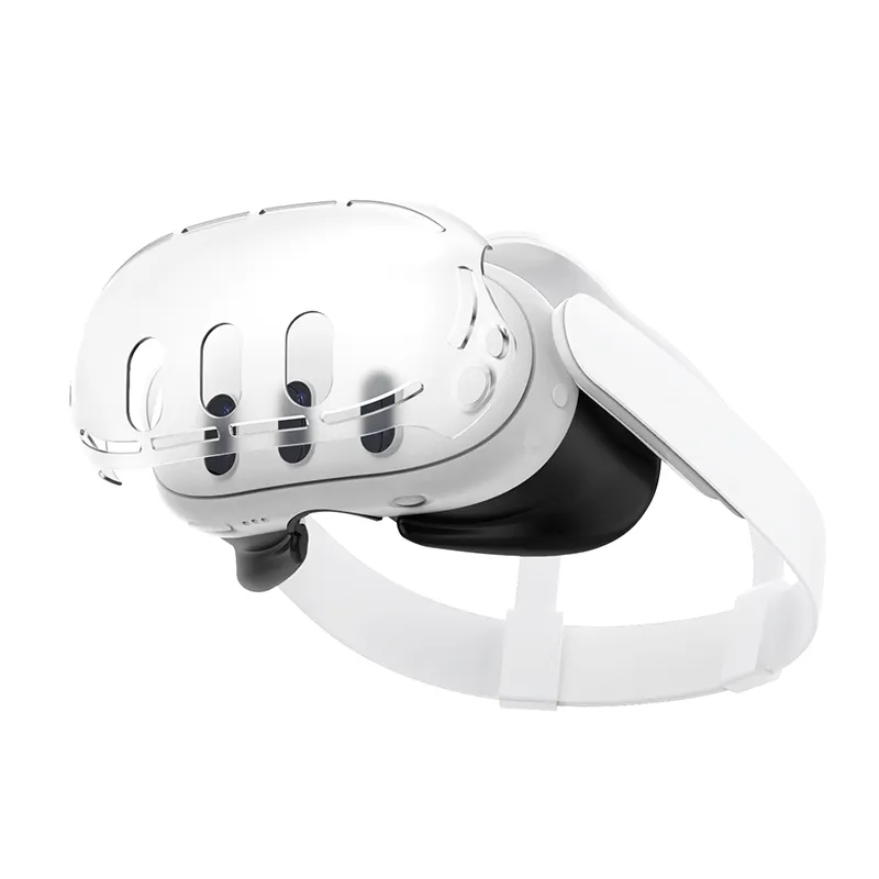 Valente Meta Quest 3 hard protective case installed sensor and vent cutouts view