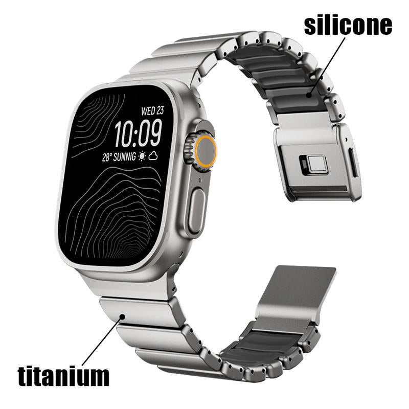 Valente Metal Strap Compatible with Apple Watch Series 8/7/6/5/SE/Ultra/Ultra 2 (42mm/44mm/45mm/49mm) | Premium Stainless Steel Watch Band with Adjustable Links