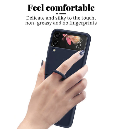 Valente Premium Silicone Case Cover with Ring For Galaxy Z Flip 4